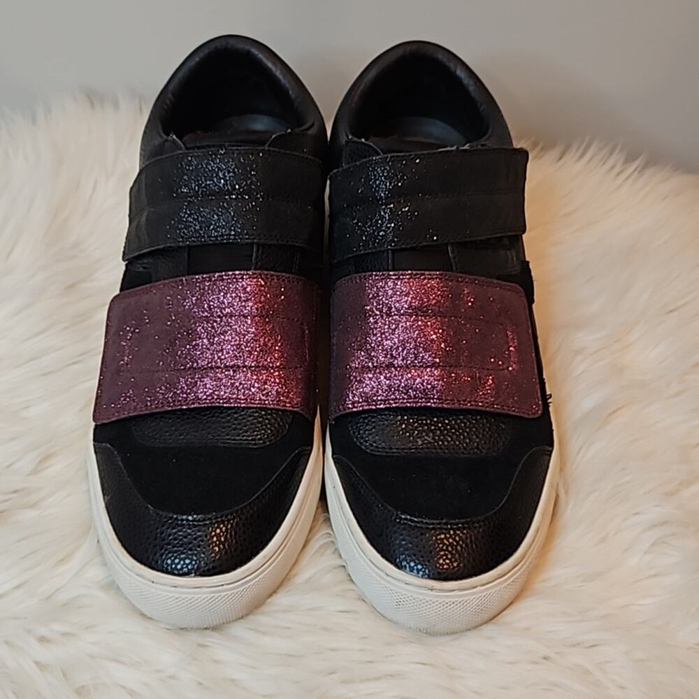 Skechers Side Street Shine City Black & Pink Metallic Sneakers Women’s Size 10